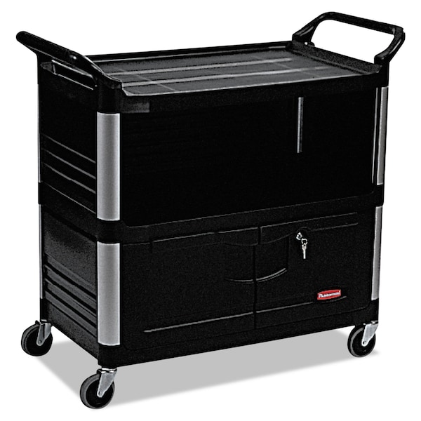 Rubbermaid Commercial Brushed Aluminum/Structural Foam, 300 lb Load Capacity, 3 Shelves, 20.75" W FG409500BLA - main